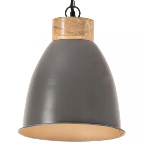 Osvetlenie Závesná lampa sivá / mangovníkové drevo Dekorhome 23 cm