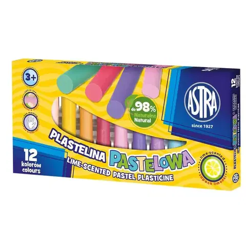 Kreatívne a výtvarné hračky ASTRA - ASTRA pastelová plastelína s vôňou 12 farieb