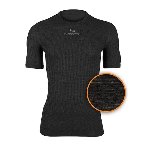 Pánske tričká Unisex termo tričko Brubeck s krátkým rukávem Graphite - XXL