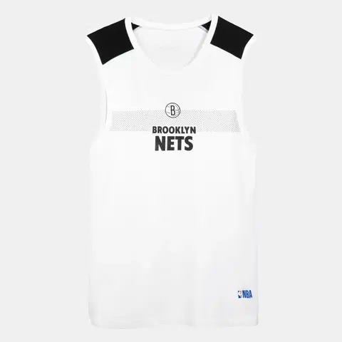tričká Detské spodné basketbalové tielko UT500 NBA Nets biele
