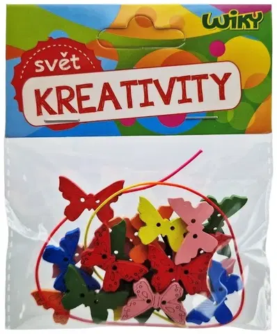Kreatívne a výtvarné hračky WIKY - Kreatívna sada drevené motívy so šnúrkou 20ks