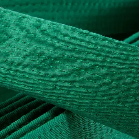 fitnes Prešívaný opasok na bojové umenia 2,8 m zelený