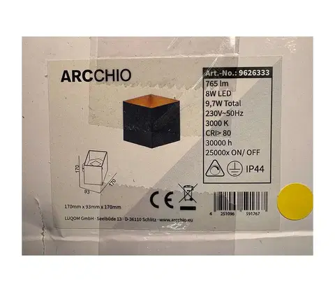Svietidlá Arcchio Arcchio - LED Vonkajšie nástenné svietidlo ALIMA LED/8W/230V 