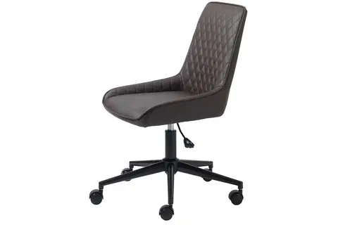 Kancelárske stoličky Furniria Dizajnová kancelárska stolička Dana tmavohnedá ekokoža