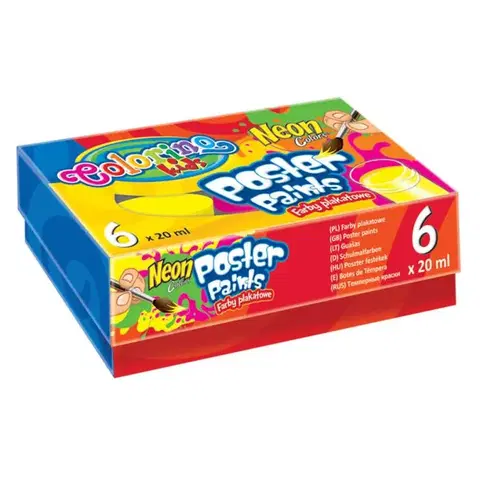 Kreatívne a výtvarné hračky PATIO - Colorino temperové farby Neon 6 farieb