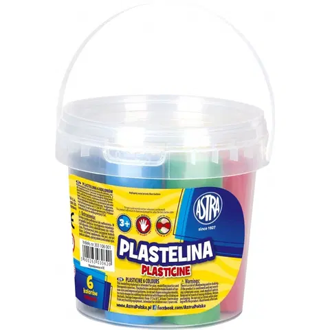 Hračky ASTRA - Plastelína vo vedierku 6 farieb 480g, 303106001