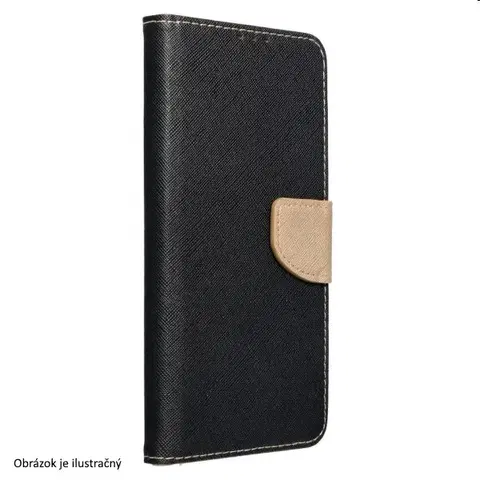 Puzdrá na mobilné telefóny Puzdro FANCY Book pre Samsung Galaxy S22, čiernezlaté TEL133688