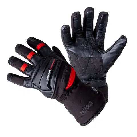 Zimné rukavice Vyhrievané moto a lyžiarske rukavice W-TEC HEATamo čierno-červená - M