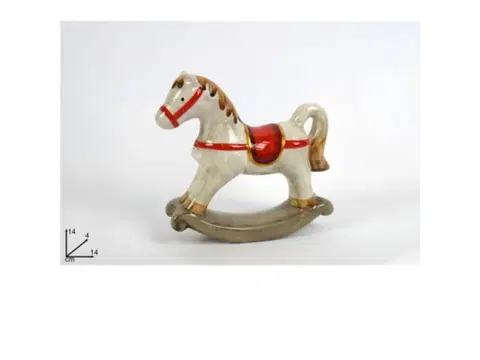 Vianočné dekorácie MAKRO - Kôň húpací 14cm