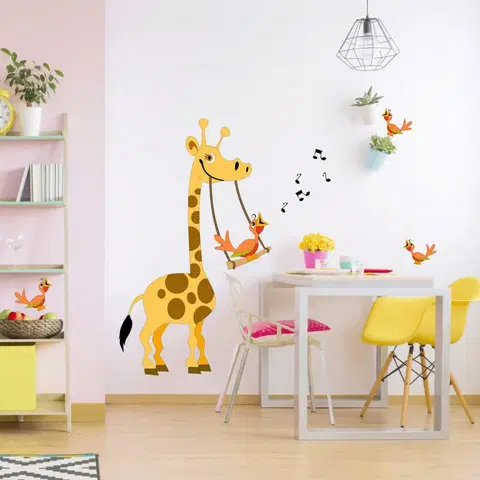 Nálepky na stenu Nálepka na stenu Žirafa s hojdačkou