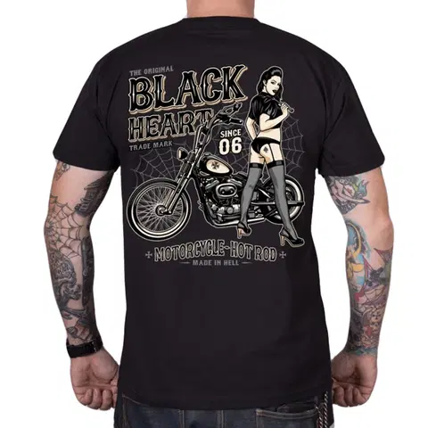 Pánske tričká Tričko BLACK HEART Chopper Pussy čierna - L