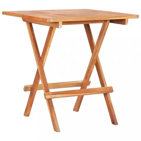 Záhradné stoly Skladací bistro stolík 60x60x65 cm teakové drevo Dekorhome