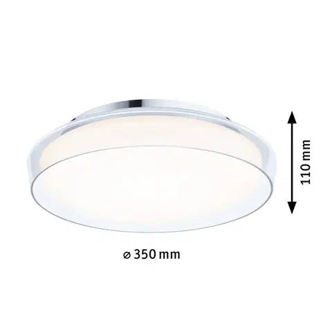 Stropné svietidlá Paulmann Paulmann Luena stropné LED svetlo IP44 chróm Ø35cm