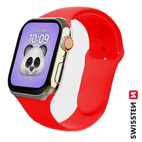 Príslušenstvo k wearables Swissten silikónový remienok pre Apple Watch 42-44, červený
