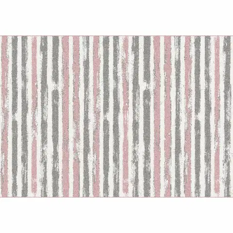 Koberce a koberčeky Koberec, ružová/sivá/biela, 67x120, KARAN