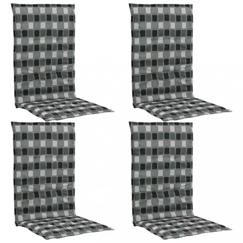 Záhradné sedáky Vodeodolné podušky na záhradné stoličky 4 ks Dekorhome Čierna / biela