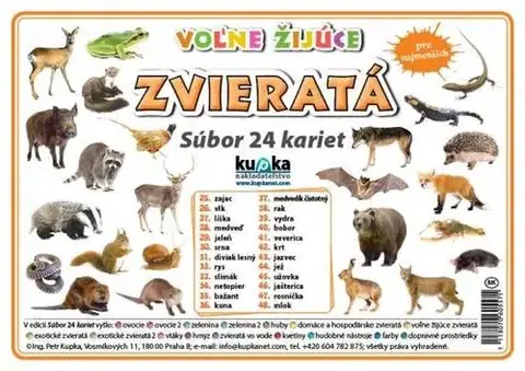 Učebnice pre ZŠ - ostatné Súbor 24 kariet - zvieratá (voľne žijúce) - Petr Kupka