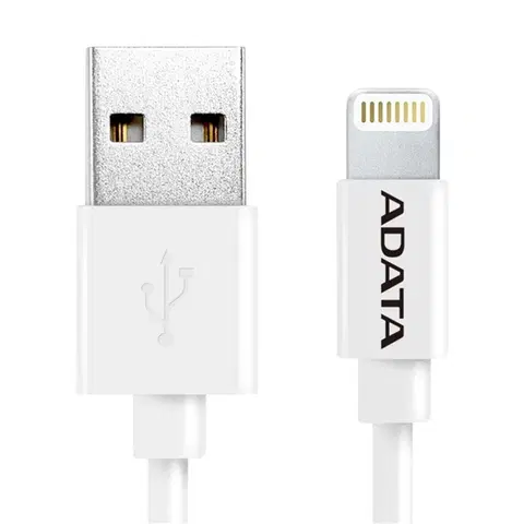USB káble ADATA Lightning kábel MFi 1 m, biely AMFIPL-1M-CWH