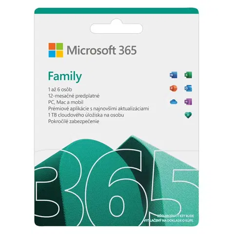 Samolepky na notebooky Microsoft 365 pre rodiny - 12 mesiacov