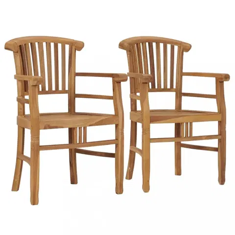 Záhradné kreslá a stoličky Záhradné stoličky 2 ks teakové drevo Dekorhome