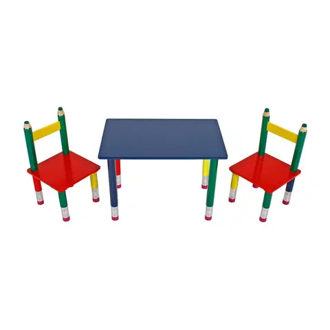 Jedálenské sety Detský set stôl + 2 stoličky PASTELKY