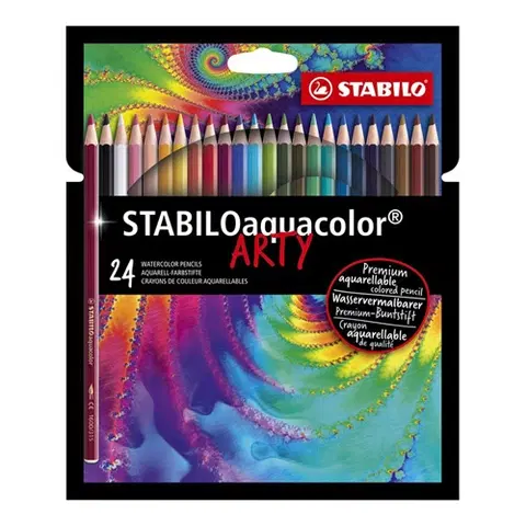 Hračky STABILO - Pastelky akvarelové aquacolor ARTY,  24 ks rôznych farieb