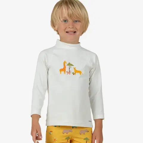 surf Detské tričko s UV ochranou a dlhými rukávmi s potlačou savany