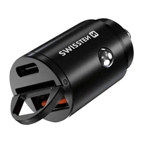 Nabíjačky pre mobilné telefóny CL adaptér Swissten Power Delivery USB-C a Super charge 3.0, 30 W, čierna 20111780