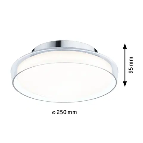 Stropné svietidlá Paulmann Paulmann Luena stropné LED svetlo IP44 chróm Ø25cm