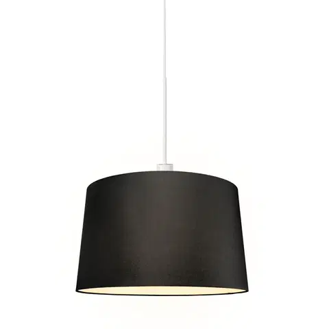 Zavesne lampy Moderná závesná lampa biela s tienidlom 45 cm čierna - Combi 1