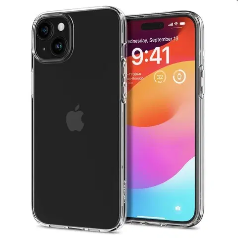 Puzdrá na mobilné telefóny Puzdro Spigen Liquid Crystal Glitter pre Apple iPhone 15 Plus, transparentné ACS06647