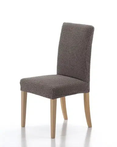 Stoličky Poťah elastický na celú stoličku, komplet 2 ks SADA, hnedý