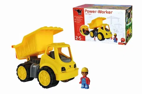 Hračky - dopravné stroje a traktory BIG - Power Nákladné auto stavebné s figúrkou 31 cm