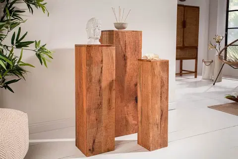 Konferenčné stolíky LuxD Set 3 stojanov Timber Mango