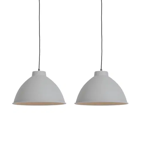 Zavesne lampy Sada 2 škandinávskych závesných lámp sivej farby - Anterio 38 Basic