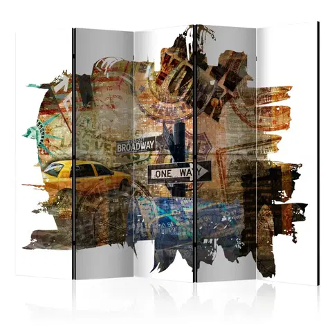 Paravány Paraván New York Collage Dekorhome 225x172 cm (5-dielny)