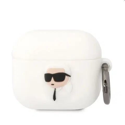 Slúchadlá Karl Lagerfeld 3D Logo NFT Karl Head silikónový obal pre Apple AirPods 3, biely 57983112331