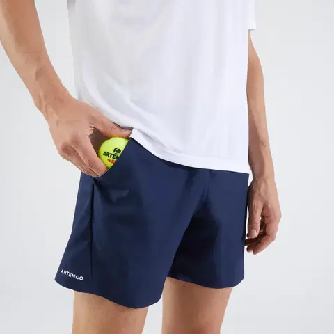 bedminton Pánske šortky Essential na tenis tmavomodré