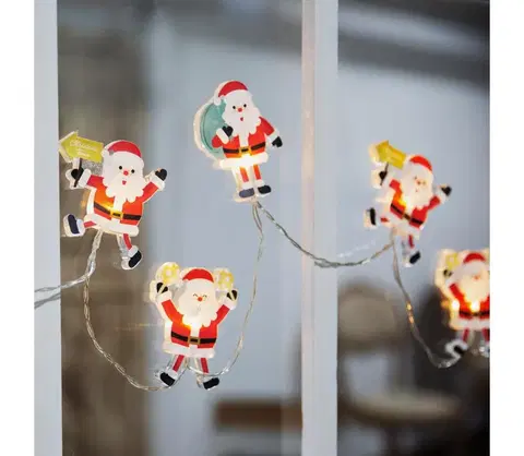 Vianočné osvetlenie  LED okenní řetěz Santa 6x LED přísavný 120cm 2x AA 1V251