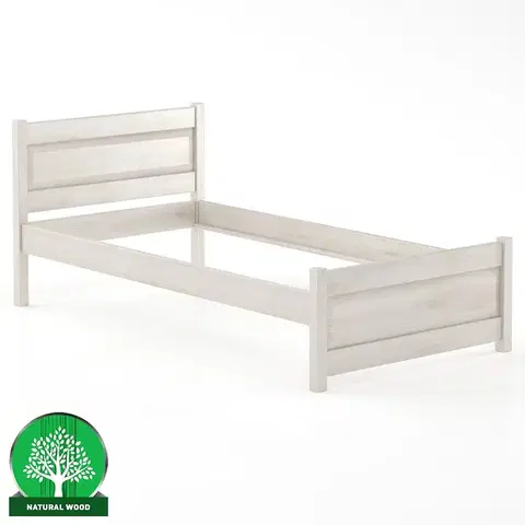 Drevené postele Posteľ buková LK120–100x200 bielený