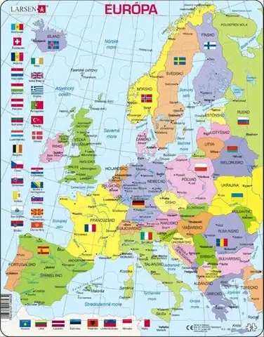 LARSEN puzzle Larsen Puzzle Puzzle Europa politická - výšková Larsen K2-SK