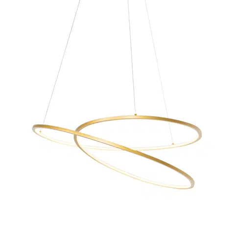 Zavesne lampy Dizajnové závesné svietidlo zlaté 72 cm vrátane LED 3-stupňovo stmievateľné - Rowan
