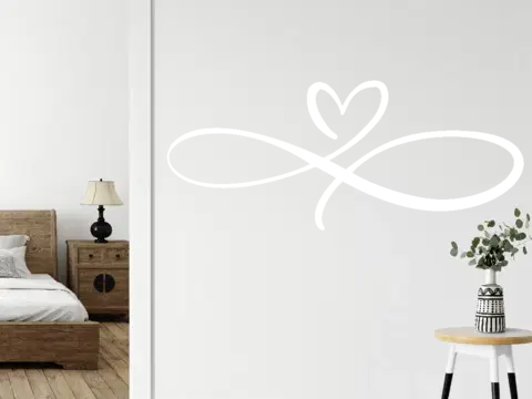 Nálepky na stenu Dekorácia do spálne - nekonečná láska v drevenom dizajne na stenu