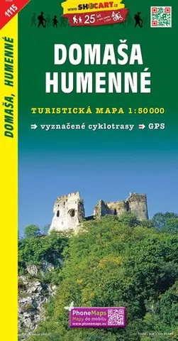 Turistika, skaly Domaša, Humenné 1: 50 000 TM 1115