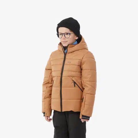bundy a vesty Detská lyžiarska prešívaná bunda 180 Warm hrejivá a nepremokavá