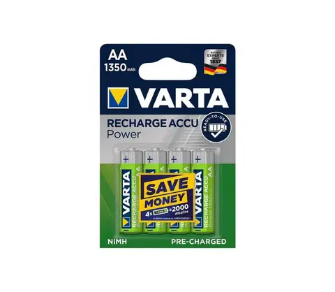 Predlžovacie káble VARTA Varta 56746101404 - 4 ks Alkalická batéria RECHARGE AA 1,2V/1350 mAh 