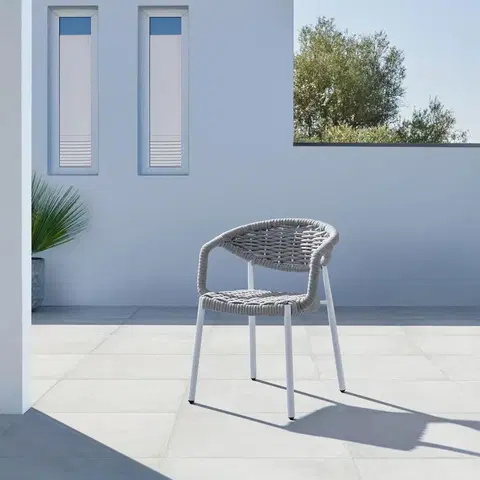 Stoličky Záhradná stolička Antonia Sivá
