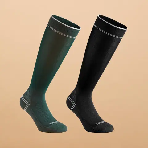 ponožky Jazdecké podkolienky extra tenké zelené