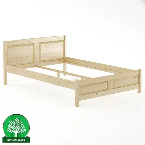 Drevené postele Posteľ borovica LK104–140x200 surová