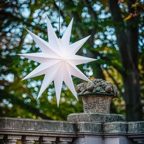 Vianočné svetelné hviezdy STERNTALER Hviezda Jumbo, vonkajšia, 11-hrotov Ø 100 cm biela